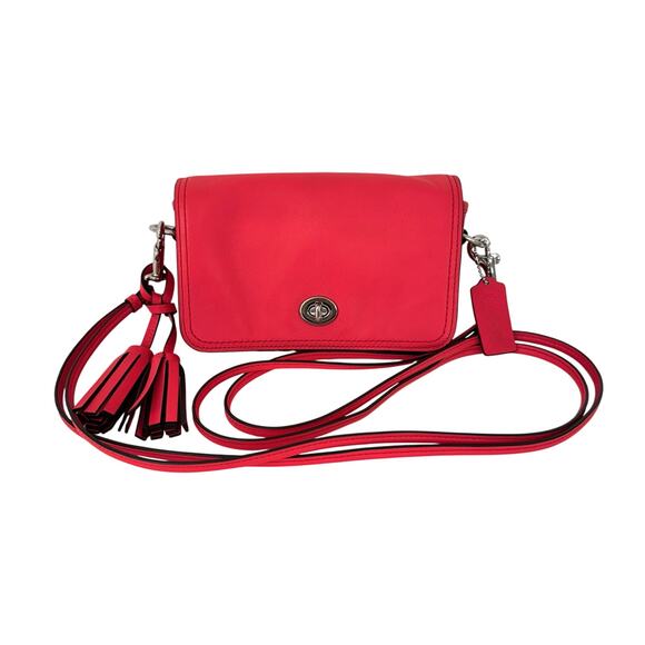 Coach Legacy Penny Turn-Lock Crossbody Bag Purse Coral Pink 19914 - Picture 1 of 15